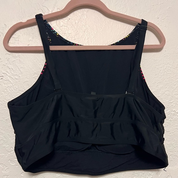 Torrid High Neck Floral Detail Swim Top, EUC, Size 3 - Picture 3 of 4